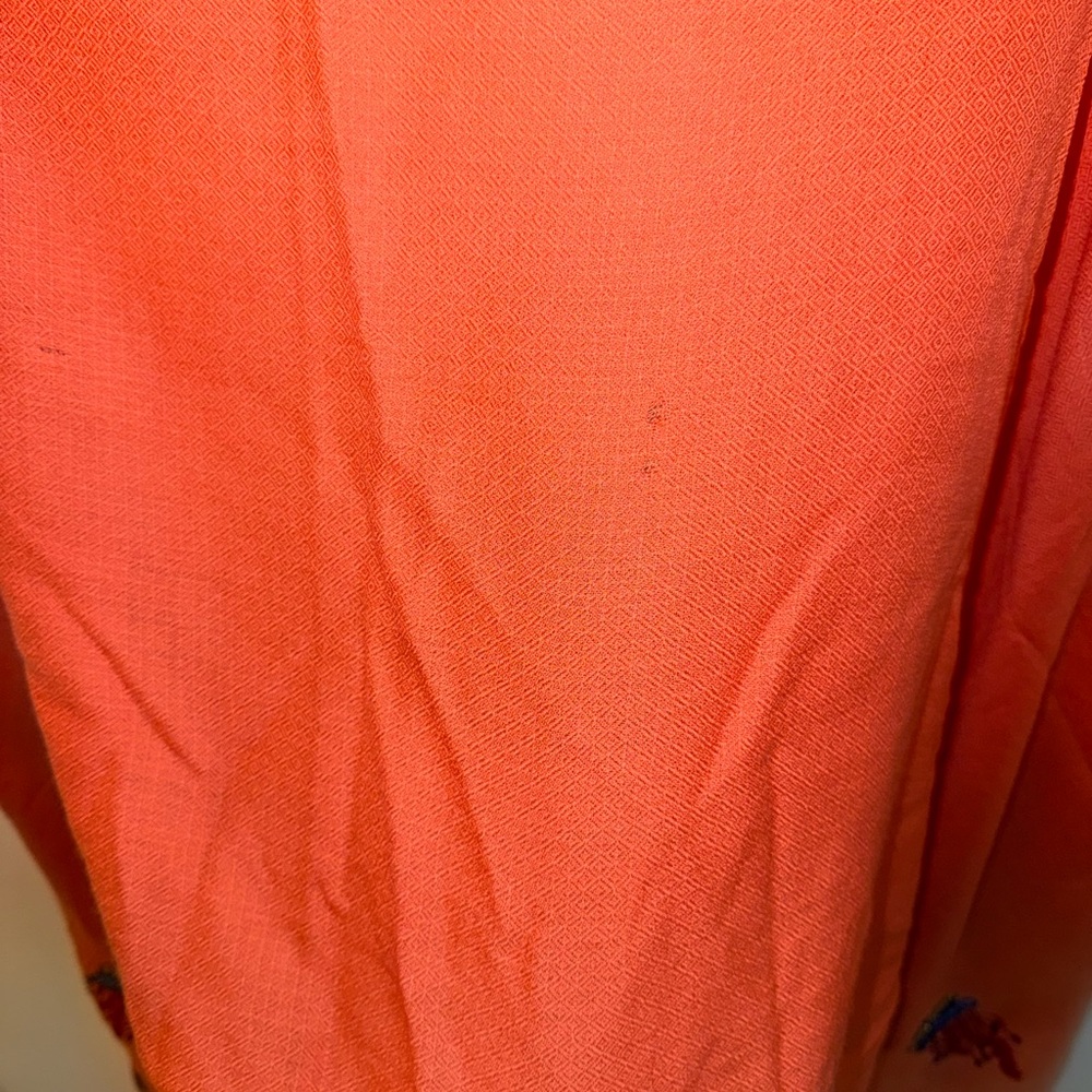 JANAVI CORAL COUTURE STOLE IN CORAL MULTI - Picture 12 of 12